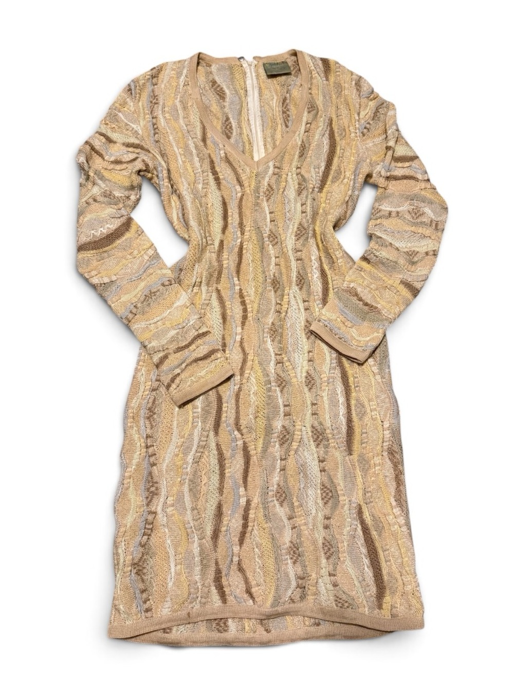 Vintage Coogi Australia 3D knit midi dress